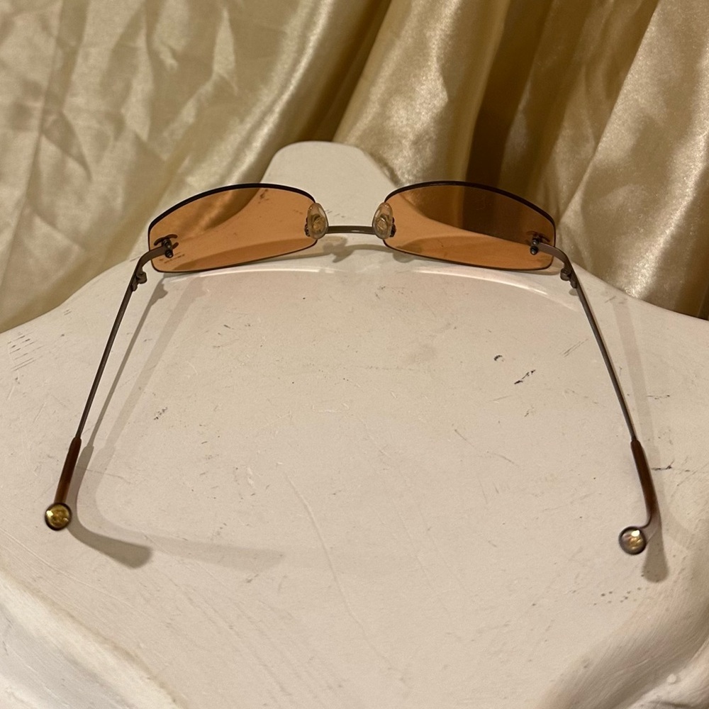 Chanel 4002 Rimless CC Vintage Y2K Sunglasses in Orange Hue - Picture 11 of 17